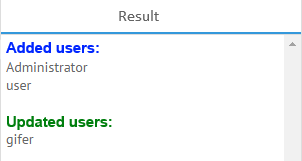 AD import result